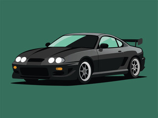 Supra  black supra illustration japanese sports car design vectorize illustration design