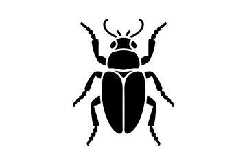 Stag Beetle Silhouette Icon Insect Vector Illustration

