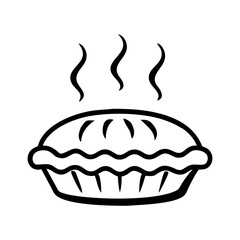 Hot Pie Icon for Bakery and Dessert Menu Design Vector Illustration
