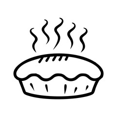 Hot Pie Icon for Bakery and Dessert Menu Design Vector Illustration

