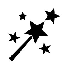 Magic Wand with Sparkling Stars for Fantasy and Fairy Vector Illustration
