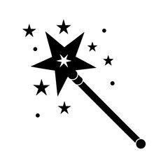 Magic Wand with Sparkling Stars for Fantasy and Fairy Vector Illustration
