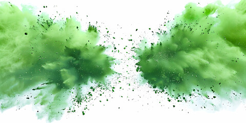 Green Powder Explosion Abstract Background
