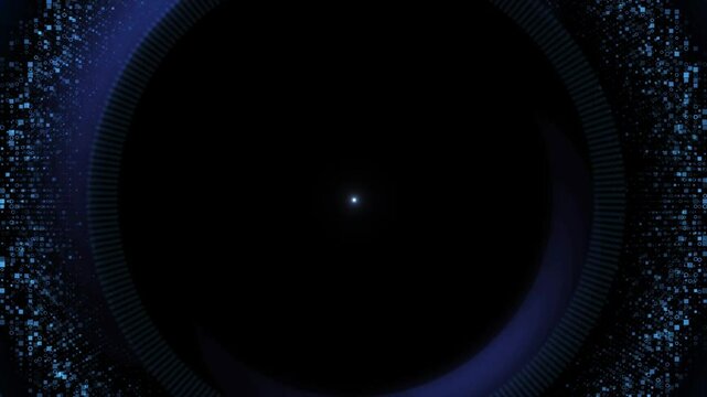 Blue big data line technology style shockwave. 4K explosion shockwave effect and diverging waves on transparent background. Glowing shockwave particles. Overlay template.