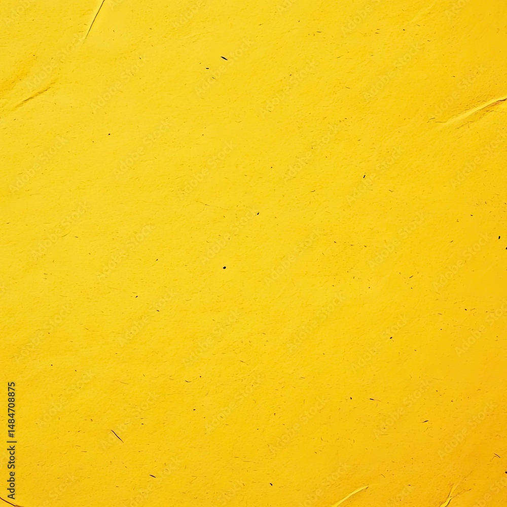 Poster a vibrant yellow wall with a textured surface showing a slight tear at the edge. ideal for backgroun