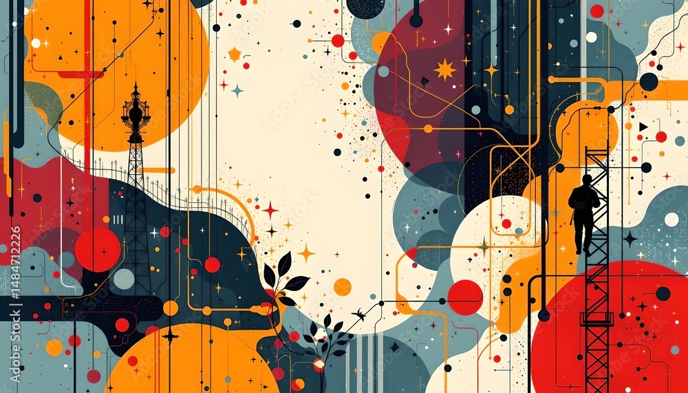 Poster striking colorful abstract background created with modern artistic techniques and vivid designs