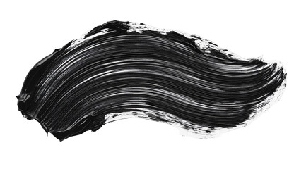 Black mascara swatch, textured, wavy strokes
