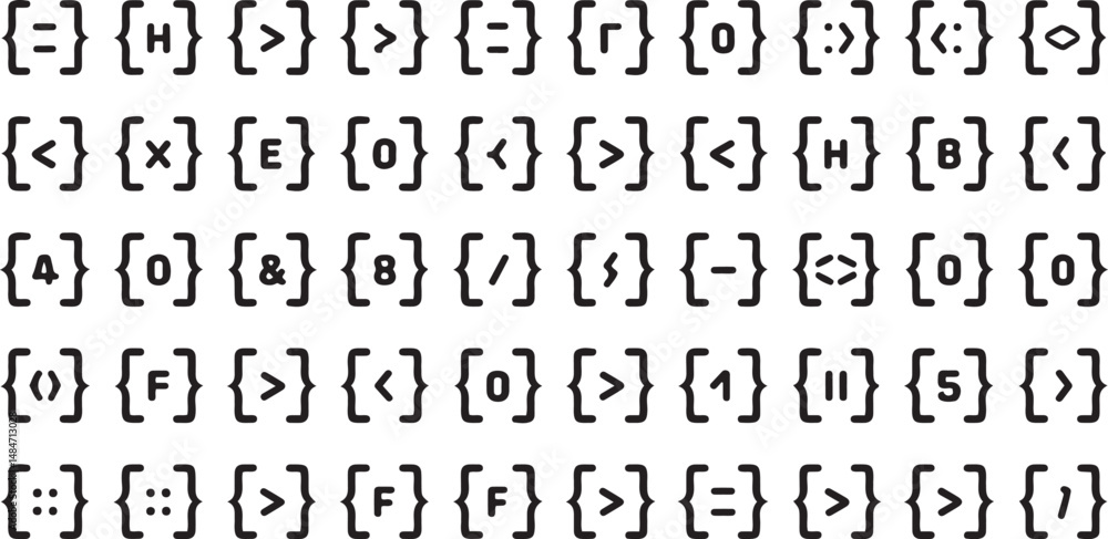 Poster variety of bracket shapes and styles in a single vector collection