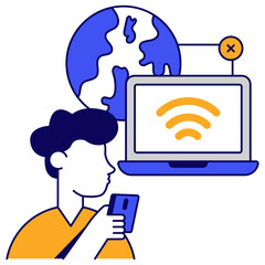 An icon of connected laptop