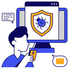 An icon of connected laptop