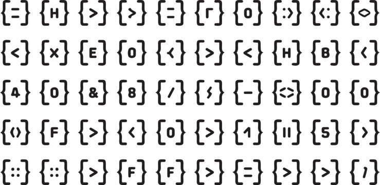 Variety of Bracket Shapes and Styles in a Single Vector Collection