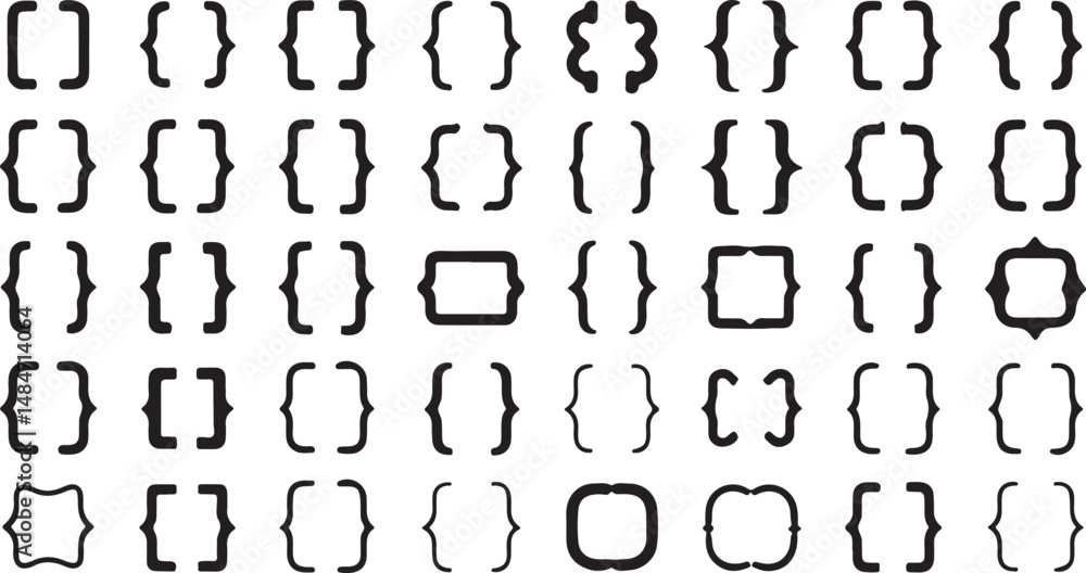 Aufkleber unique bracket set for design and typographic applications vector illustration