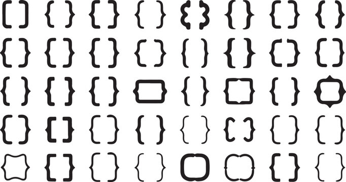 Unique Bracket Set for Design and Typographic Applications Vector Illustration