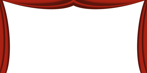 Red curtain frame design