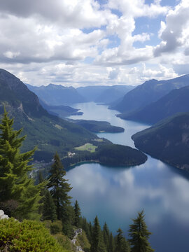 Sant Maurici Lake from Lookout at ratera