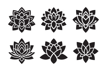 louts flower silhouette vector illustration