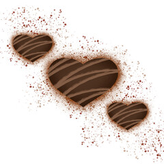chocolate hearts illustration