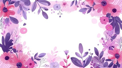 Obraz premium Flower frame for adding text Created with Generative AI technology