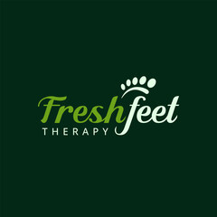 Elegant and refreshing foot therapy logo with leaf and footprint elements, symbolizing wellness, comfort, and natural healing. Ideal for foot massage, reflexology, and wellness brands.