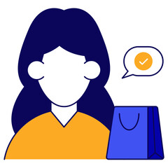 Trendy design icon of shopping girl