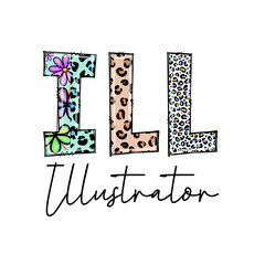 Colorful Illustrated Letters ILL Graphic Design Illustration