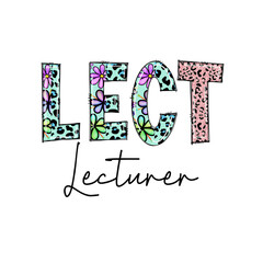 Colorful Lecturers Design with Flowers and Leopard Print