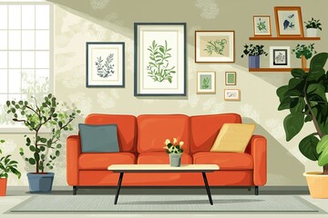 modern living room with sofa