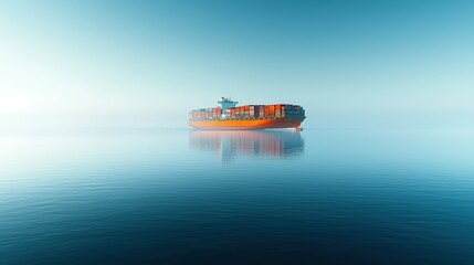 Cargo ship at sea (1)