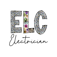 Colorful Leopard Print ELC Electrician Design
