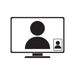 computer virtual call flat icon vector