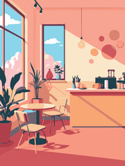 interior of a cafe or restaurant vector