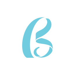 Naklejka premium Light teal letter B with flowing curves