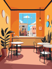 interior of a cafe or restaurant vector