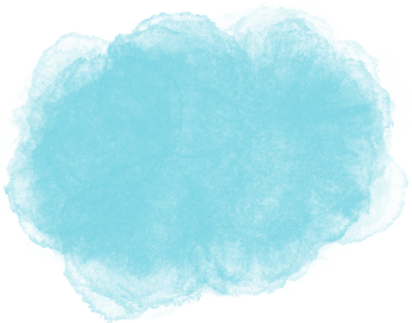 Turquoise, blue watercolor stain with wash. Aquarelle abstract blur stain for design and decor backgrounds, banners, flyers.