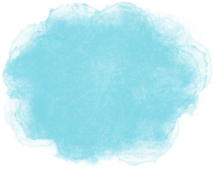 Soft, blurred watercolor in hues of blue and turquoise. Cloud form for designs. Gentle azure watercolor background with smooth transitions.