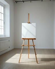 art easel with blank canvas