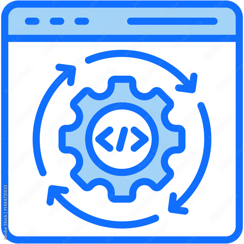 Poster pipeline automation mixed icon vector illustration