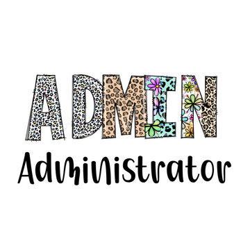 Fun Adminstrator Design with Leopard Print and Flowers