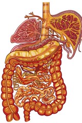 detailed anatomical drawing of human