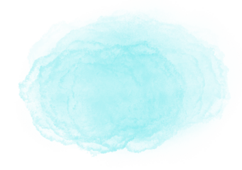 Turquoise, blue watercolor stain with wash. Aquarelle abstract blur stain for design and decor backgrounds, banners, flyers.