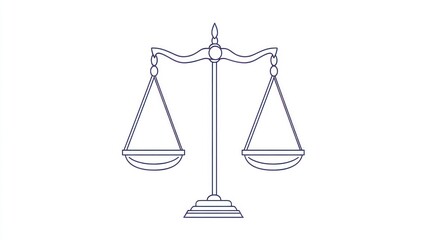 Justice Scales Line Art Graphic