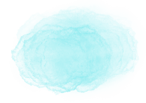 Turquoise, blue watercolor stain with wash. Aquarelle abstract blur stain for design and decor backgrounds, banners, flyers.