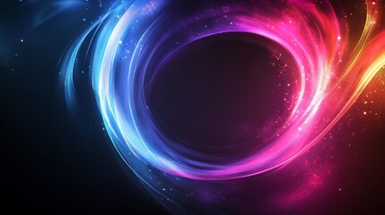 Obraz premium Abstract cosmic swirl with vibrant gradient colors and glittering particles