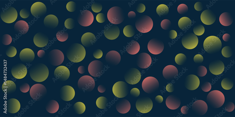Aufkleber a dark bokeh circles pattern background creates a dreamy, ethereal atmosphere. the blurred circles f