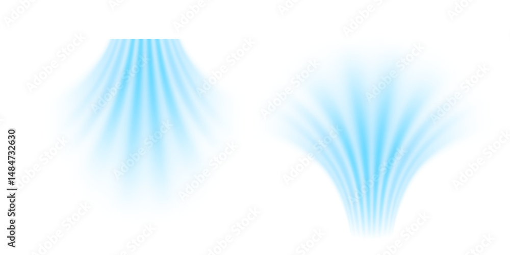 Leinwandbilder air flow set of vector elements on a white background. abstract light effect blowing from an air con