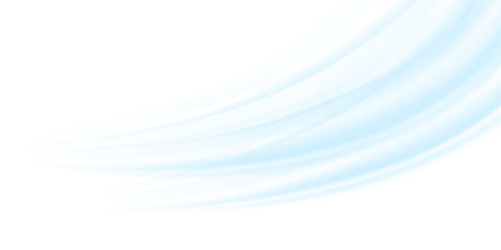 Air flow set of vector elements on a white background. Abstract light effect blowing from an air conditioner, purifier or humidifier. Dynamic blurred flow motion