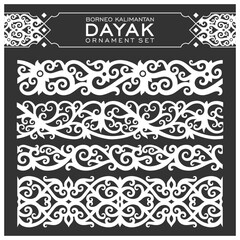 Borneo kalimantan dayak ornament set	