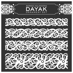 Borneo kalimantan dayak ornament set	