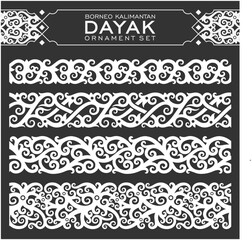 Borneo kalimantan dayak ornament set	