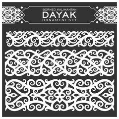 Borneo kalimantan dayak ornament set	